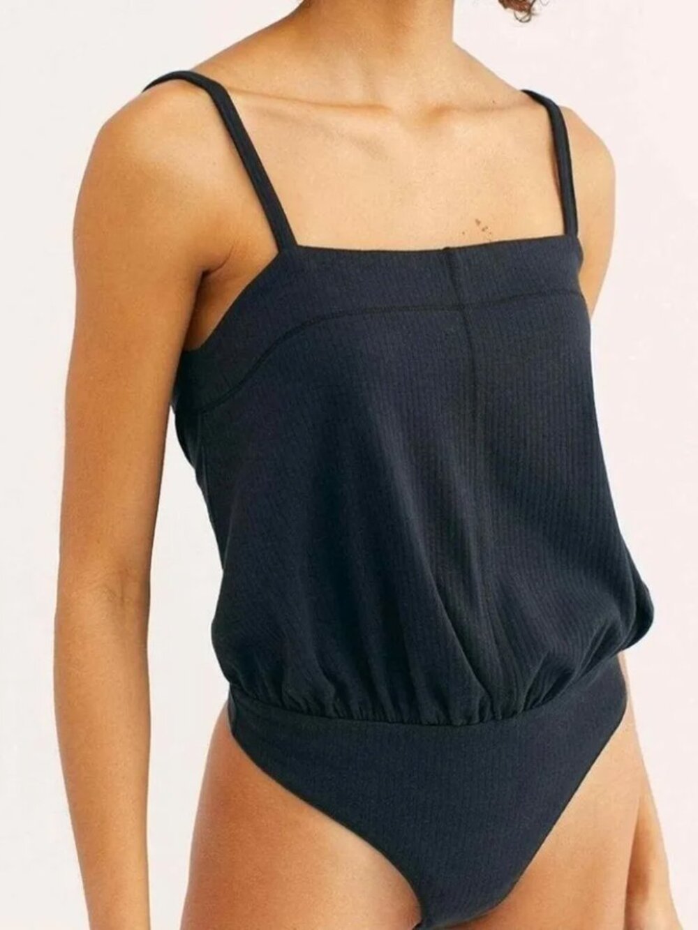 Free People Marissa Bodysuit Black Large
